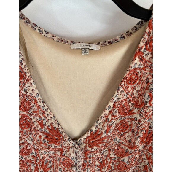 Jodifel Babydoll Tunic Shirt Medium Fall Colors Flowy Shirt Embroidery Boho - Picture 2 of 5